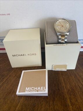 Michael Kors Silver and Gold MK6445 Vail Two-Tone Chronograph Watch